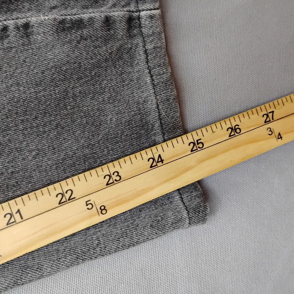 Levis 512 Slim Taper Jeans Mens 31x25 Gray Acid Wash Denim Pants Hemmed